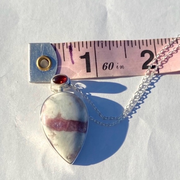 Pink Tourmaline in Quartz & Garnet Necklace